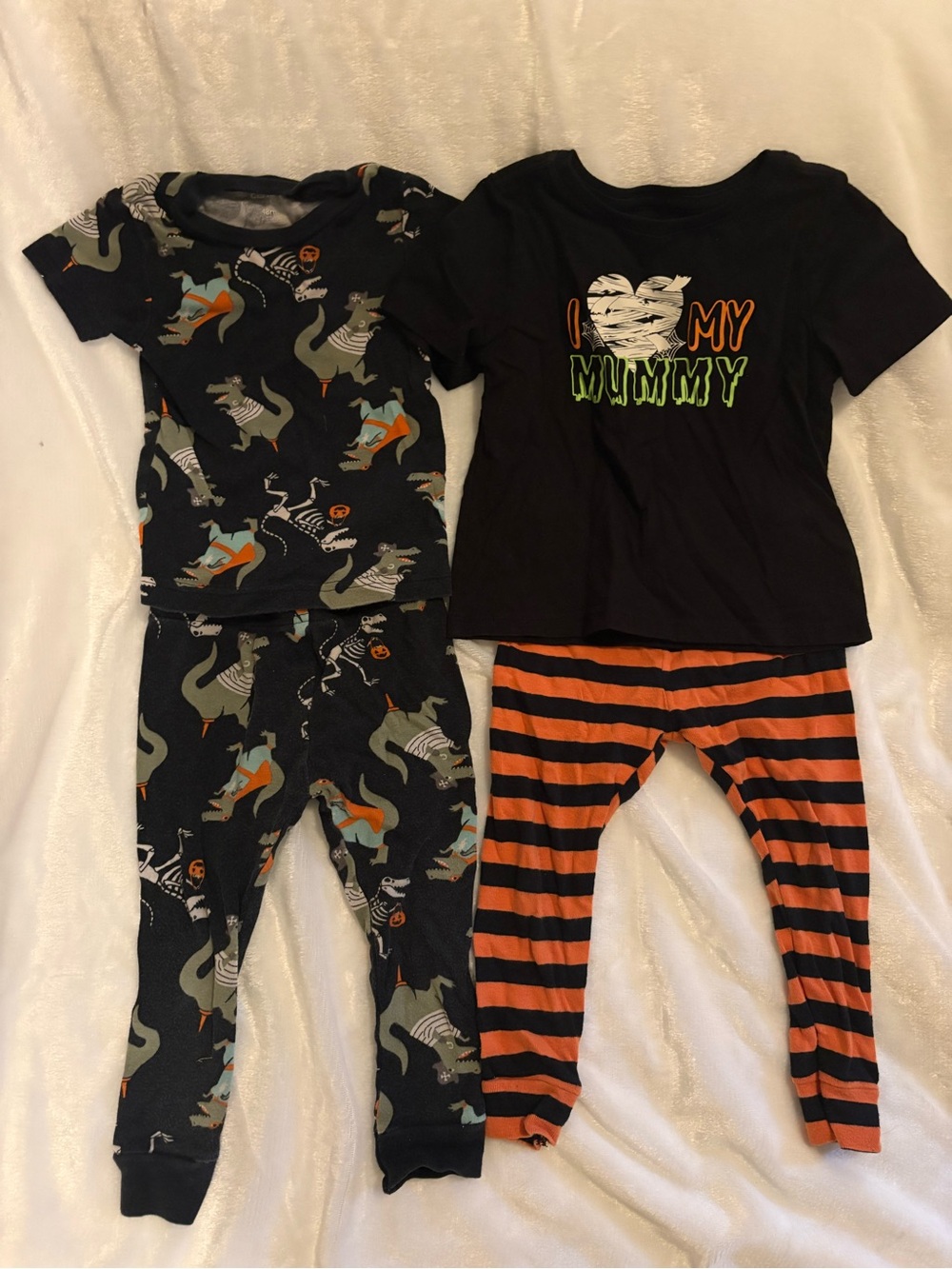 Toddlers Black & Orange Halloween Pajama Set